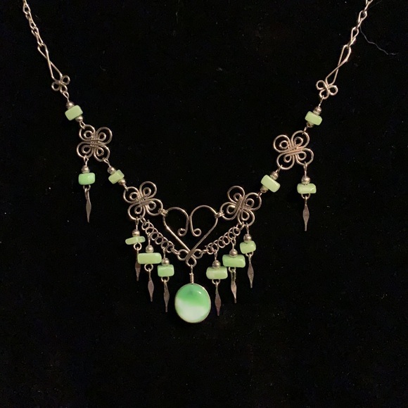 Green choker necklace - Picture 5 of 9